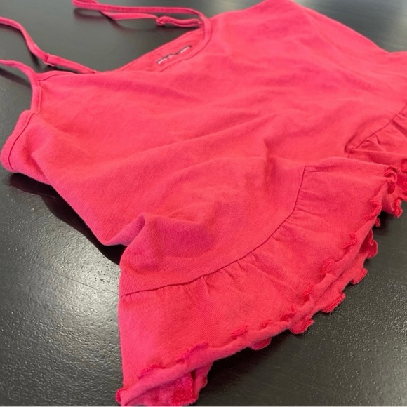 NWOT American Eagle Cropped Relaxed Cami Tank Top Peplum Ruffe Large - Picture 6 of 6